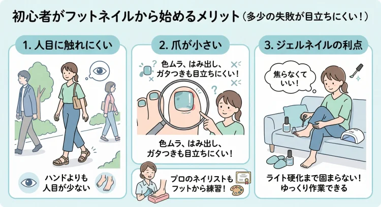 多少の失敗が目立ちにくい