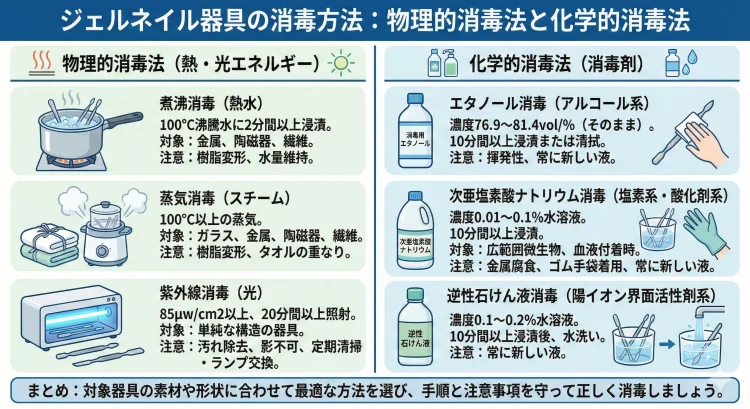 ジェルネイル器具の消毒方法