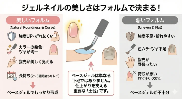 ジェルネイルの美しさはフォルムが決める