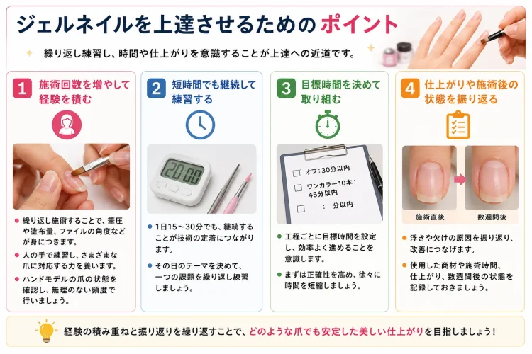 プロネイリスト向け｜ジェルネイルを上達させる練習方法と勉強法|5'OFF|ジェルネイルの悩みを化学の知識で解決